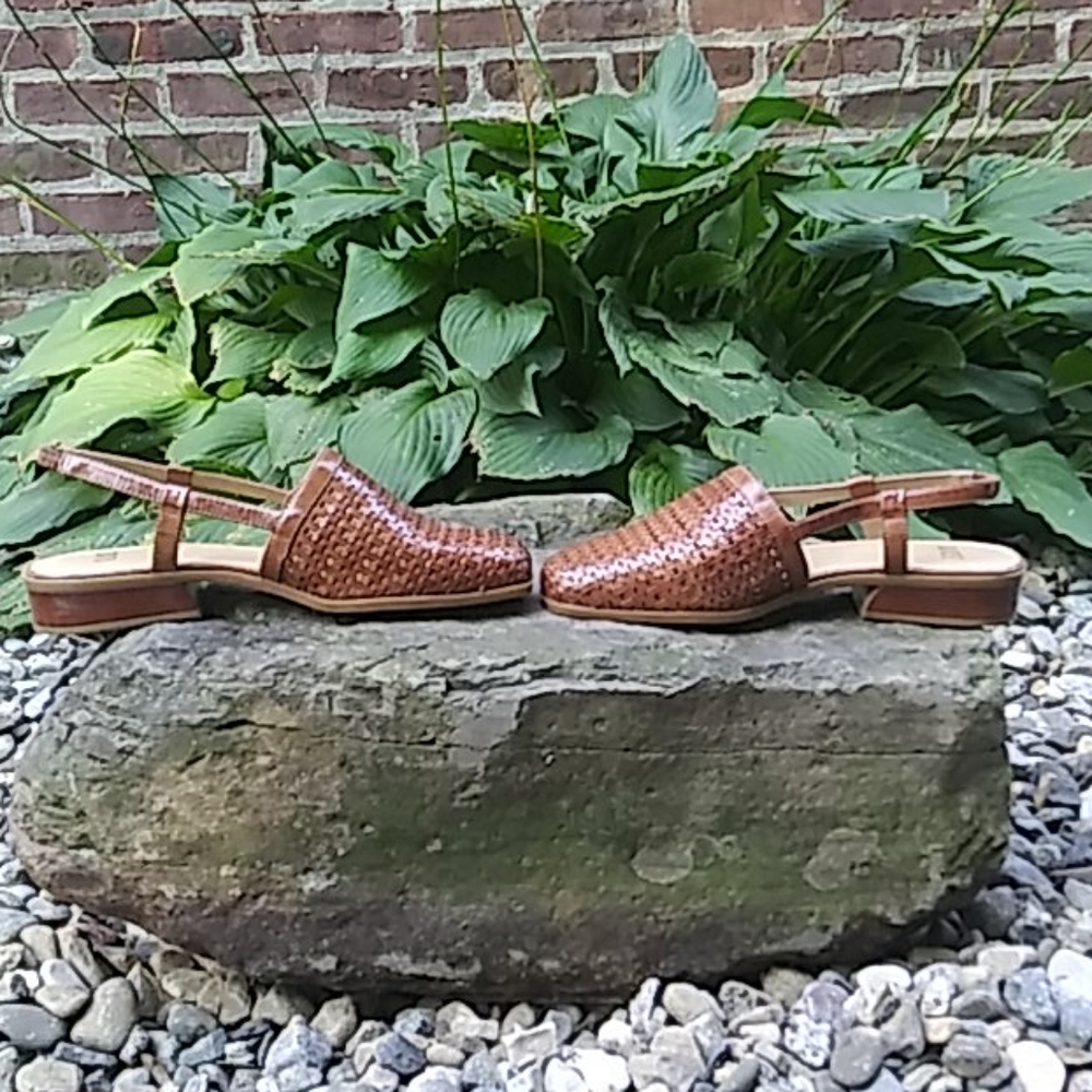 Glacee "Fritzy" Braided Leather Slingback Sandal - Picture 8 of 12
